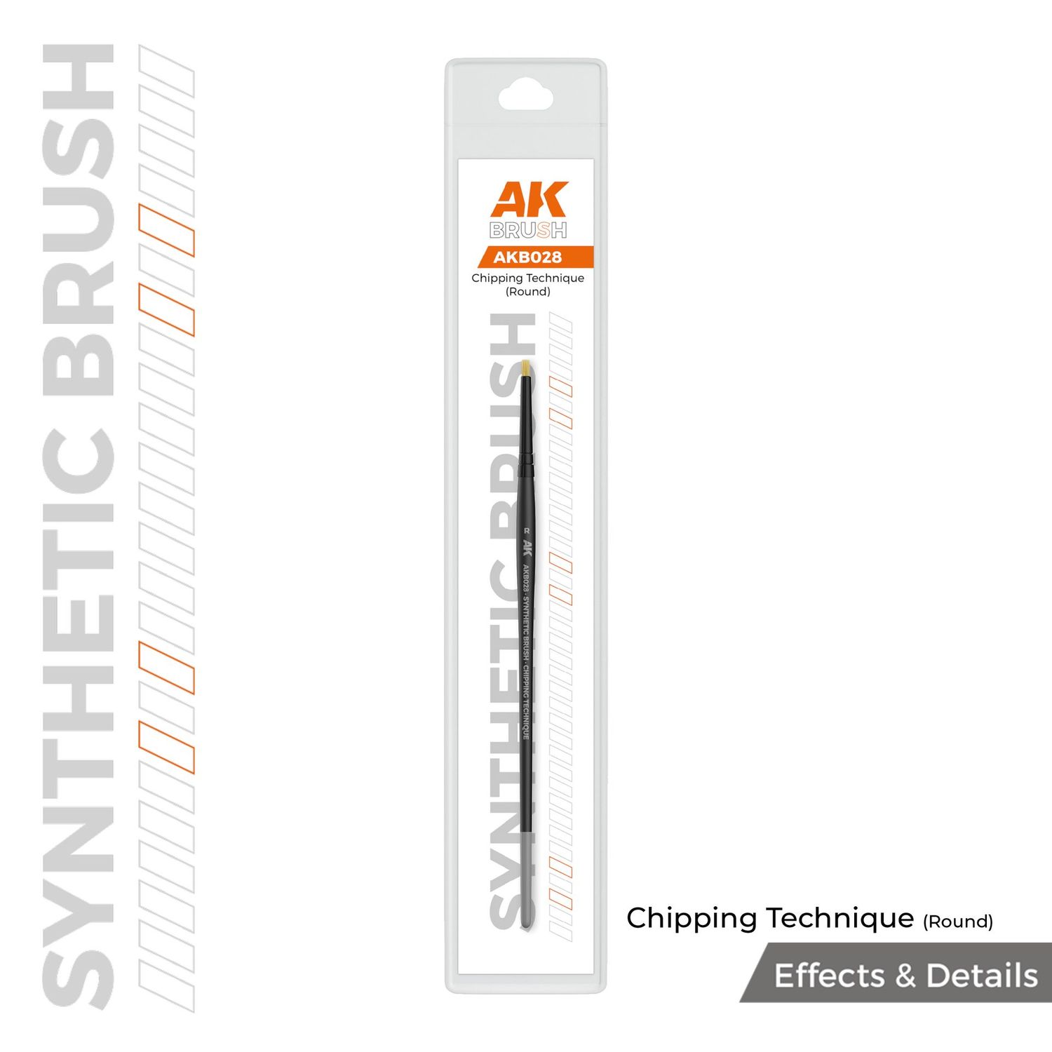 AK Interactive AKB028 AK Interactive Synthetic Brush - Chipping Technique ( Round ) AK Interactive AKB028 AK Interactive Synthetic Brush - Chipping Technique ( Round )
