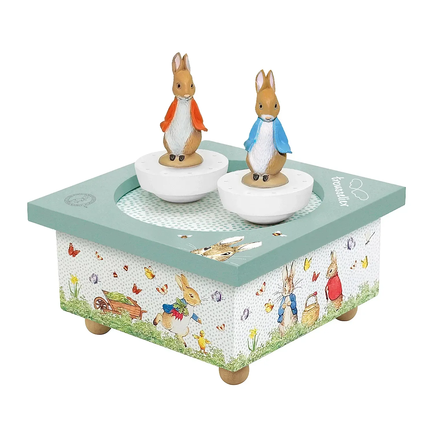 Trousselier Spieluhr tanzend Peter Hase