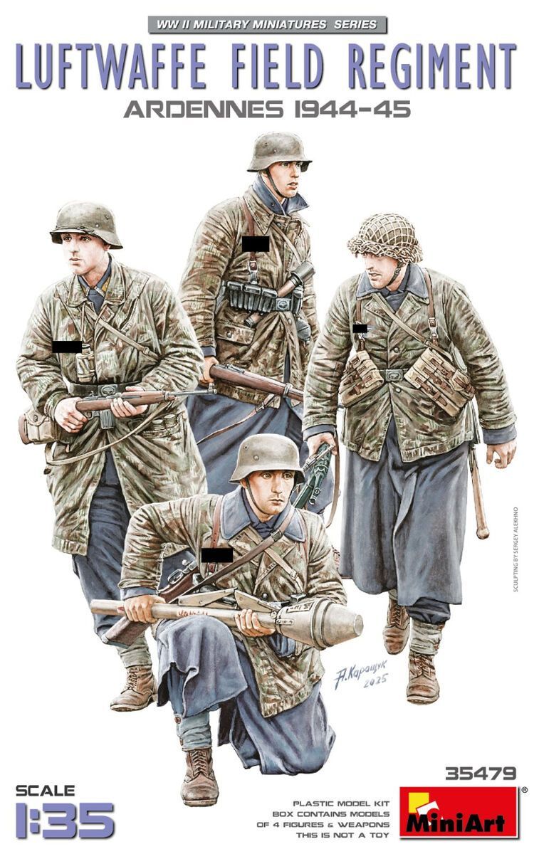 Miniart MA35479 1/35 Luftwaffe Field Regiment - Ardennes 1944/45 ( 4 Figures ) Miniart MA35479 1/35 Luftwaffe Field Regiment - Ardennes 1944/45 ( 4 Figures )