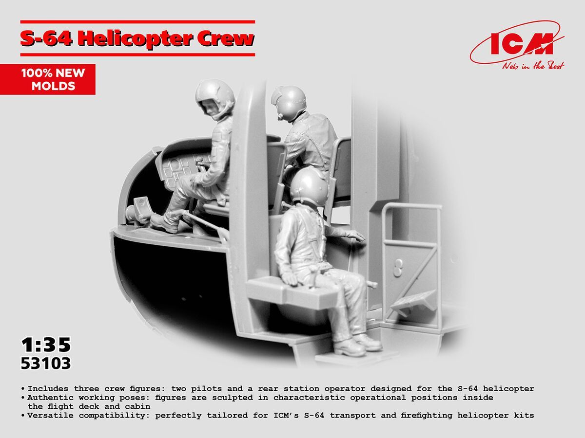 ICM ICM53103 1/35  Sikorsky S - 64 - Helicopter Crew    ( 3 Figures )