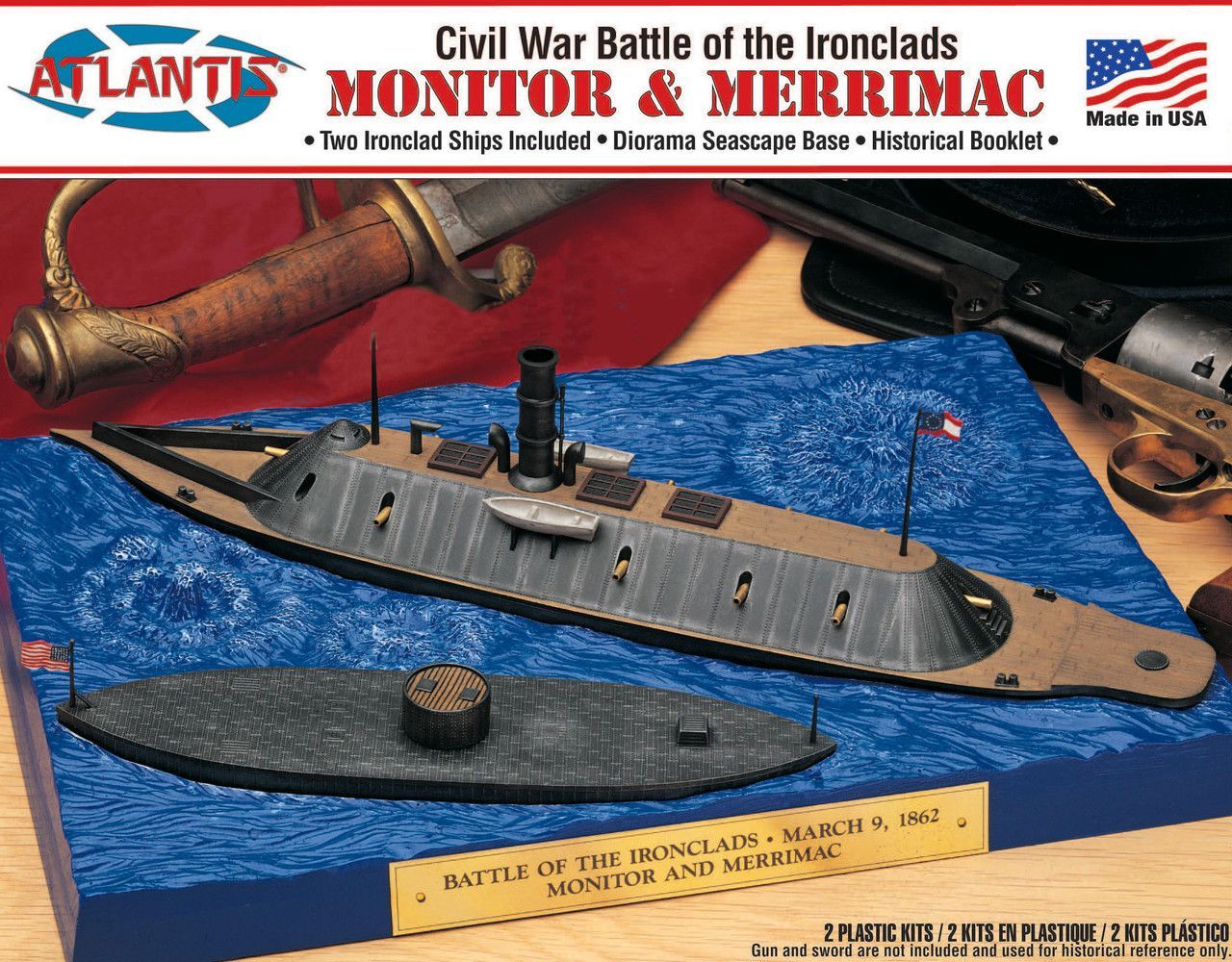 Atlantis ATL-L77257_V 1/245 Civil War Battle of the Ironclads Monitor & Merrimac