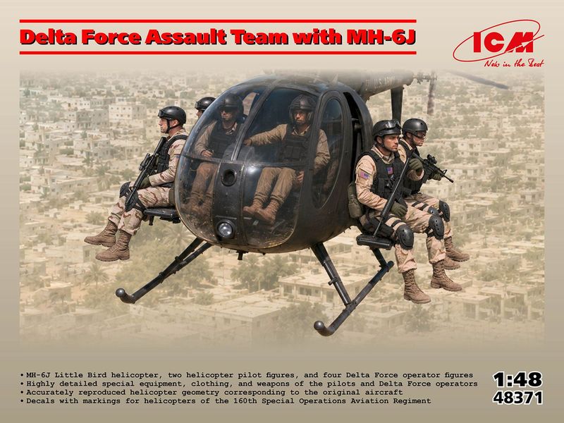 ICM ICM48371 1/48 Delta Force Assault Team w/MH -6J