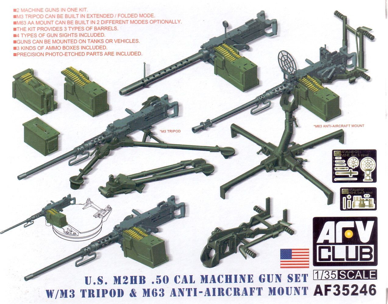AFV CLUB AFV35246_V 1/35 U.S. M2HB .50cal Machine Gun Set AFV CLUB AFV35246_V 1/35 U.S. M2HB .50cal Machine Gun Set