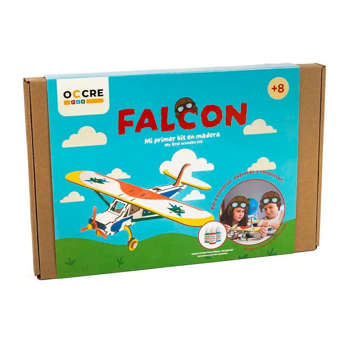 OcCre OCR20002 _V Flugzeug FALCON Holzbausatz für Kinder OcCre OCR20002 _V Flugzeug FALCON Holzbausatz für Kinder
