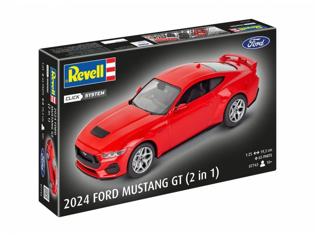 REVELL REV07743 1/25 Ford Mustang GT 2024 (2 in 1) Click - System