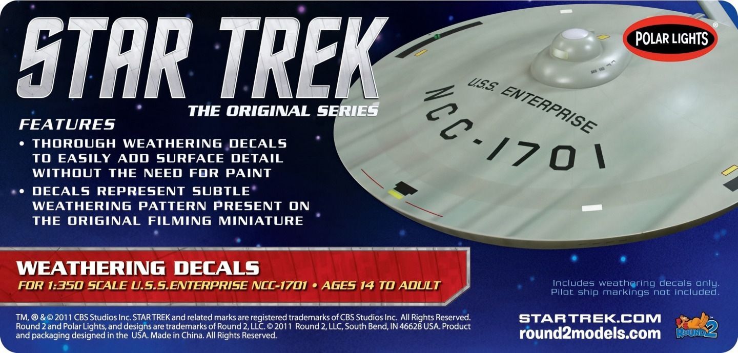 Polar Lights POLMKA008_V 1/350 Weathering Decals for U.S.S. Enterprise NCC-1701