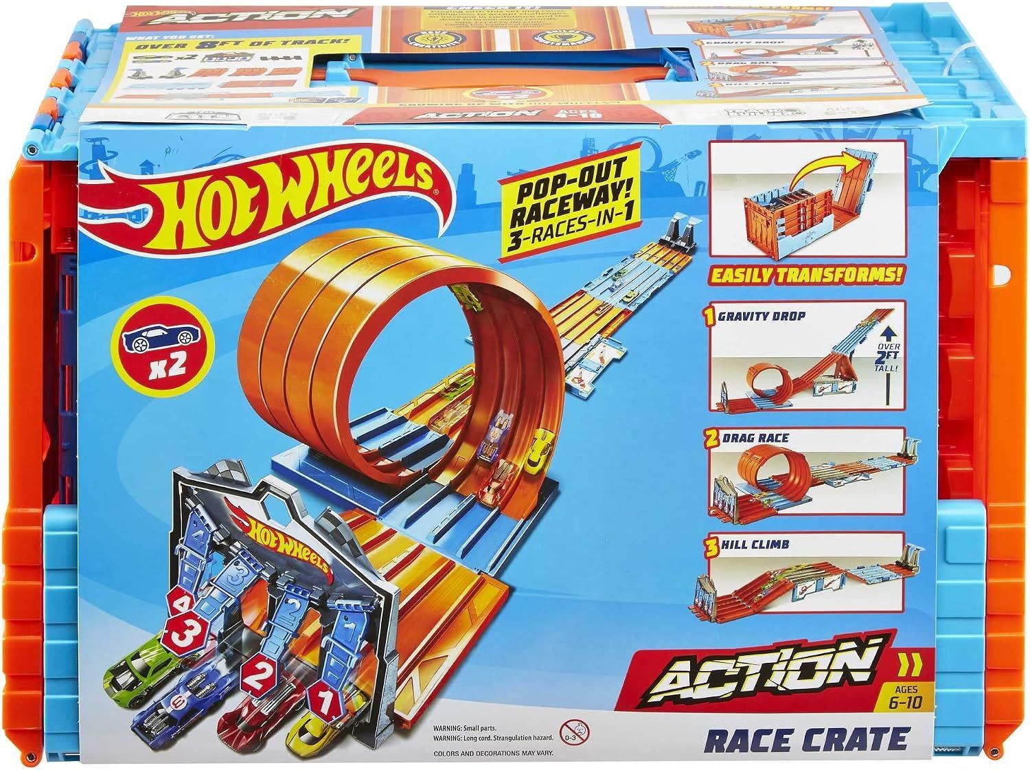 Hot Wheels GKT87_V Hot Wheels Bahn Track Builder, Rennkiste ( 3 Stunts in 1 Set ) Hot Wheels GKT87_V Hot Wheels Bahn Track Builder, Rennkiste ( 3 Stunts in 1 Set )