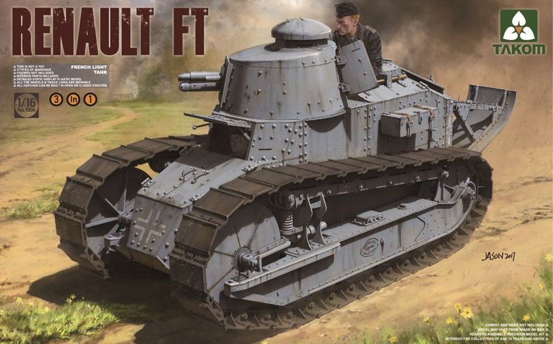 TAKOM TAK1004 1/16 French Light Tank Renault FT-17 ( 3 in 1 ) TAKOM TAK1004 1/16 French Light Tank Renault FT-17 ( 3 in 1 )