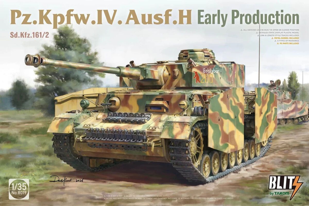 TAKOM TAK8019 1/35 Sd.Kfz.161/2 Pz.Kpfw. IV Ausf. H - Early Production - 'BLITZ' TAKOM TAK8019 1/35 Sd.Kfz.161/2 Pz.Kpfw. IV Ausf. H - Early Production - 'BLITZ'