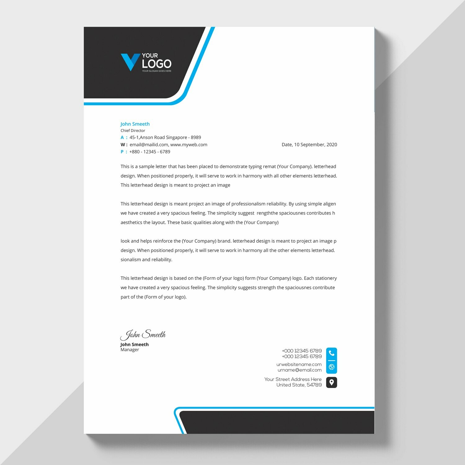 Business Letterhead Design Plus Stationary