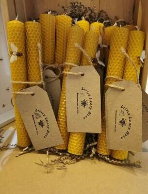 Hand Rolled Beeswax candles - Pair