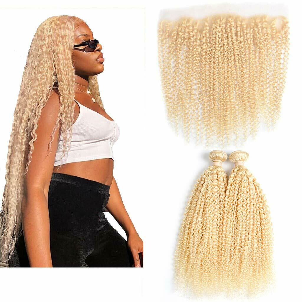 kinky curly blonde