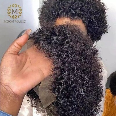 Pixie Cut Short Curly Bleached Knots Lace Front Human Hair Wigs 13x1