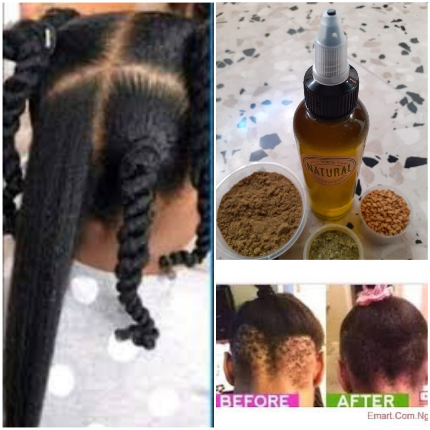 Chebe Powder, Ambunu, Funegreek and aloeVera Powder  Infused oil 120ml