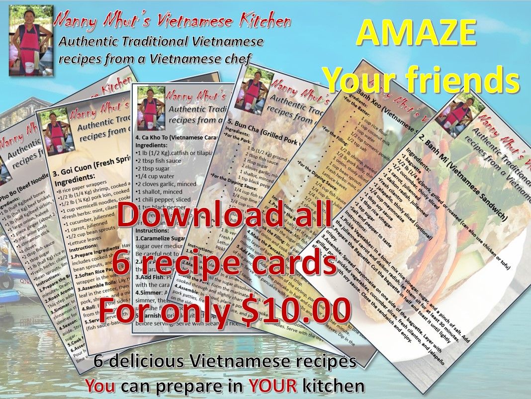 6 easy Vietnamese meals recipe cards