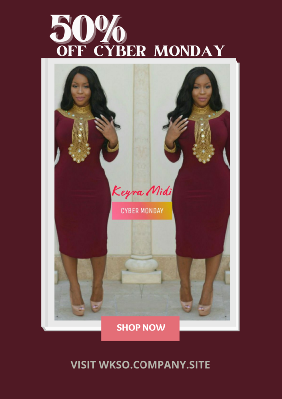 50% OFF CYBER MONDAY! Nice Try Keyra Midi Dress