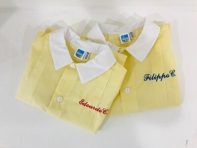 Grembiule quadretto Giallo bambino