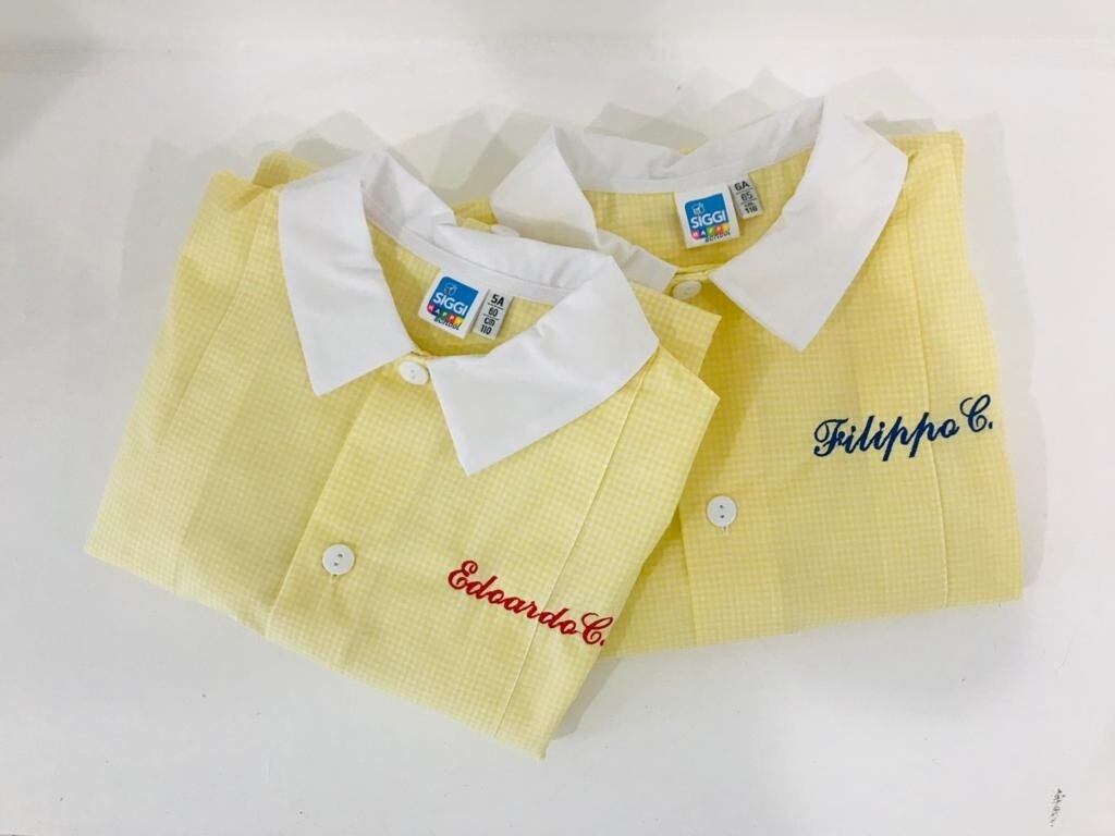 Grembiule quadretto Giallo bambino