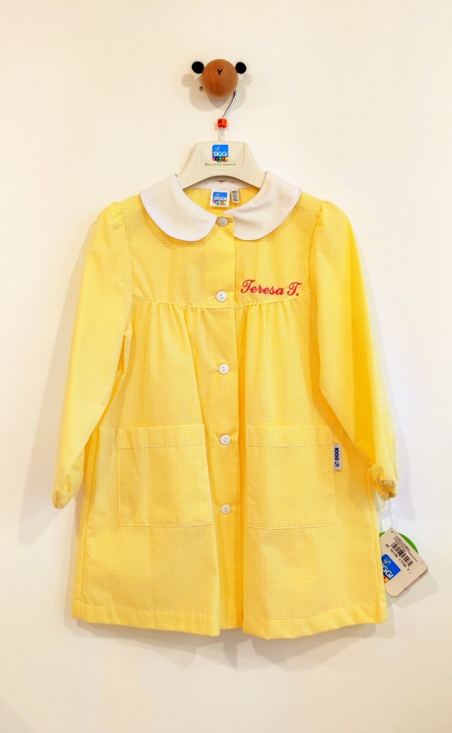 Grembiule quadretto Giallo bambina
