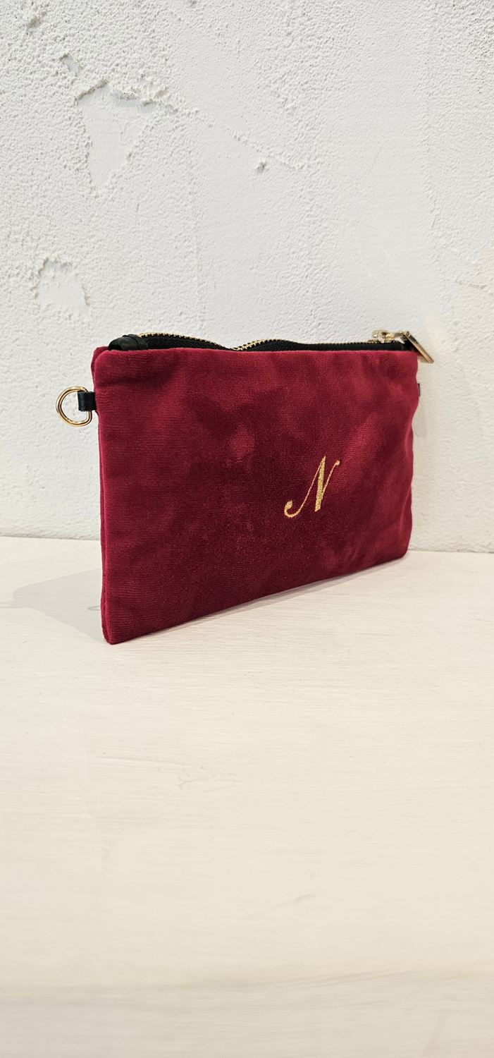 Mini Pochette in velluto Rosso “N”