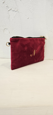 Mini Pochette in velluto Rosso “N”