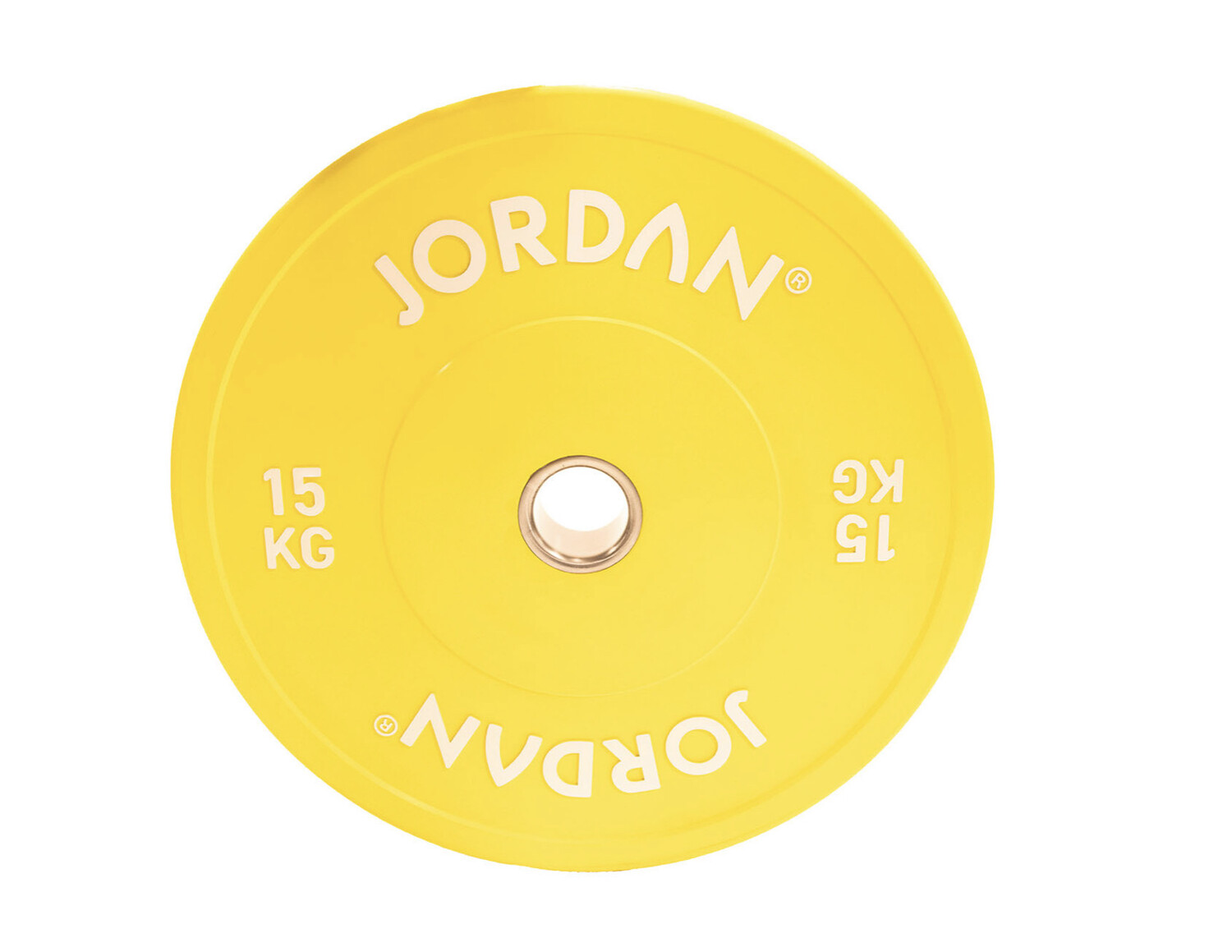 Jordan Fitness 15Kg HG Coloured Rubber Bumper Plate - Yellow (x1)