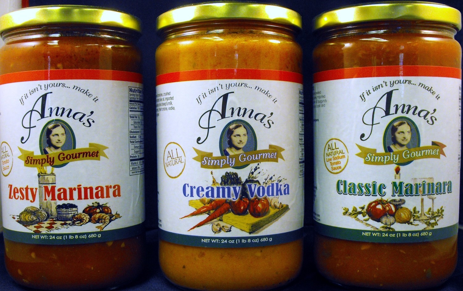 ANNA'S SIMPLY GOURMET SIX JARS + Free Package of Pasta