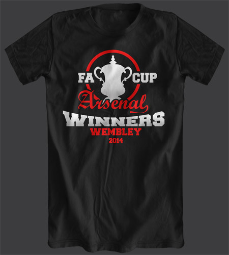 FA CUP Winners Black Tshirt Red/Silver