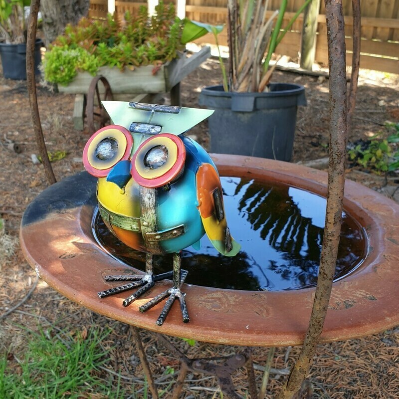 Coloured Metal Owl