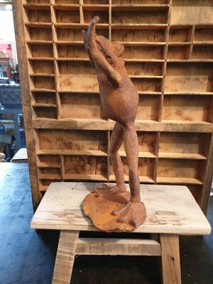 CAST IRON STANDING FROG