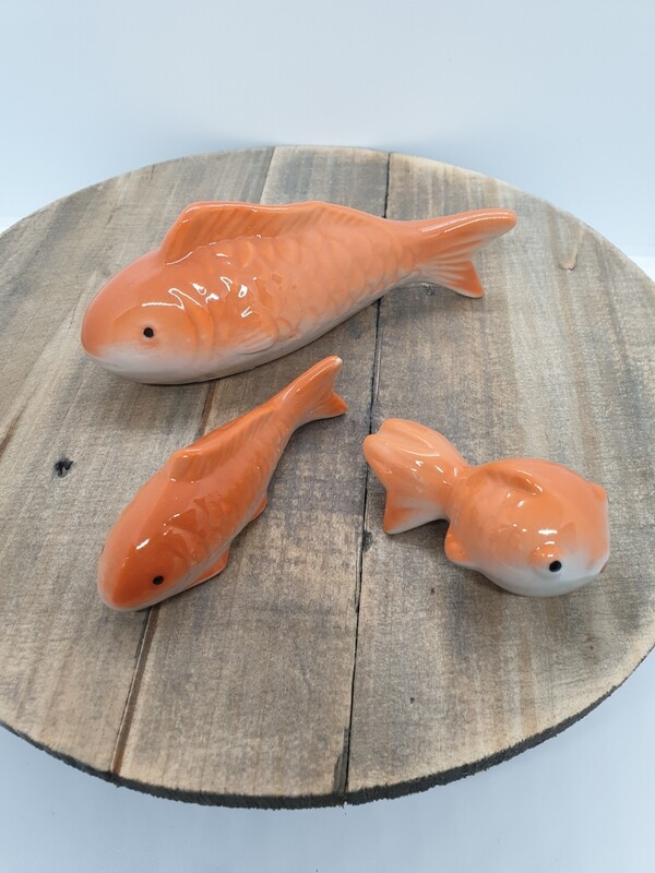 CERAMIC FLOATING GOLDFISH SET OF 3