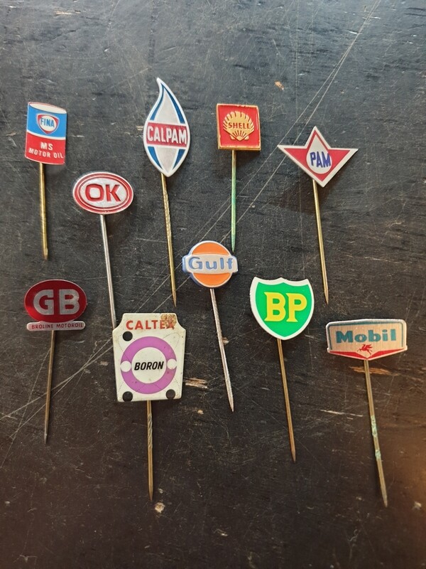 PETROL STICKPINS VINTAGE SET 10