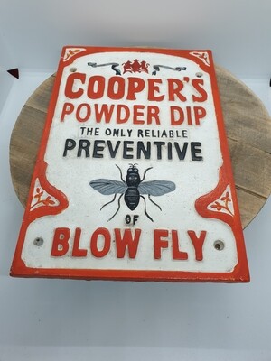 COOPER'S POWDER DIP CAST IRON SIGN