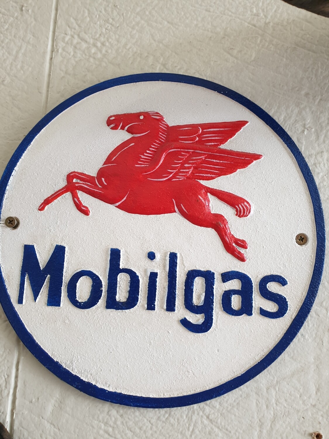 MOBILGAS PEGASUS CAST IRON SIGN
