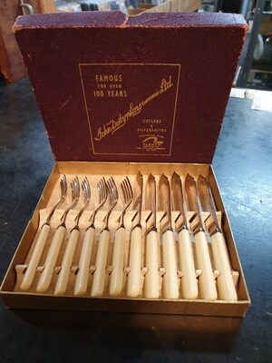 JOHN DERBY & SONS FORK AND KNIFE BOXED SET