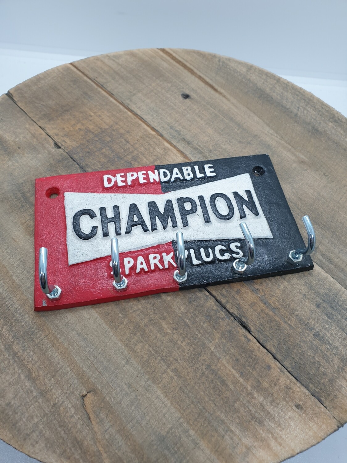 CHAMPION SPARK PLUG CAST IRON KEYHOLDER