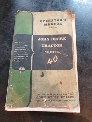 JOHN DEERE TRACTOR OPERATOR'S MANUAL 1950'S