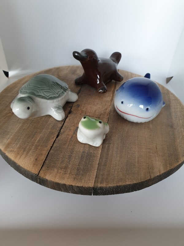 SET 4 FLOATING CERAMIC CREATURES NEW