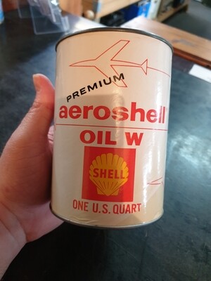 SHELL AEROSHELL OIL W ONE U.S QUART MONEY TIN