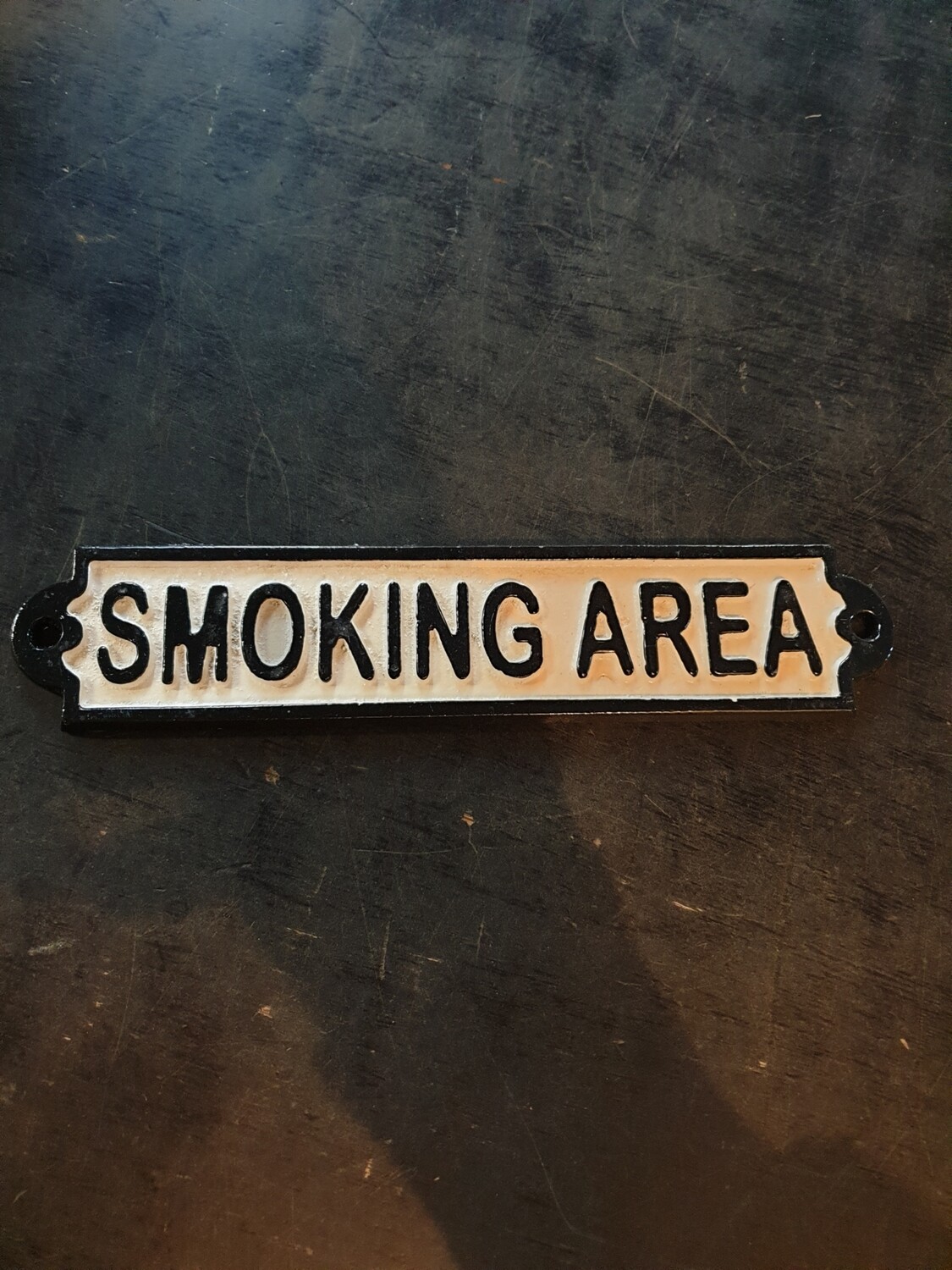 SMOKING AREA CAST IRON SIGN