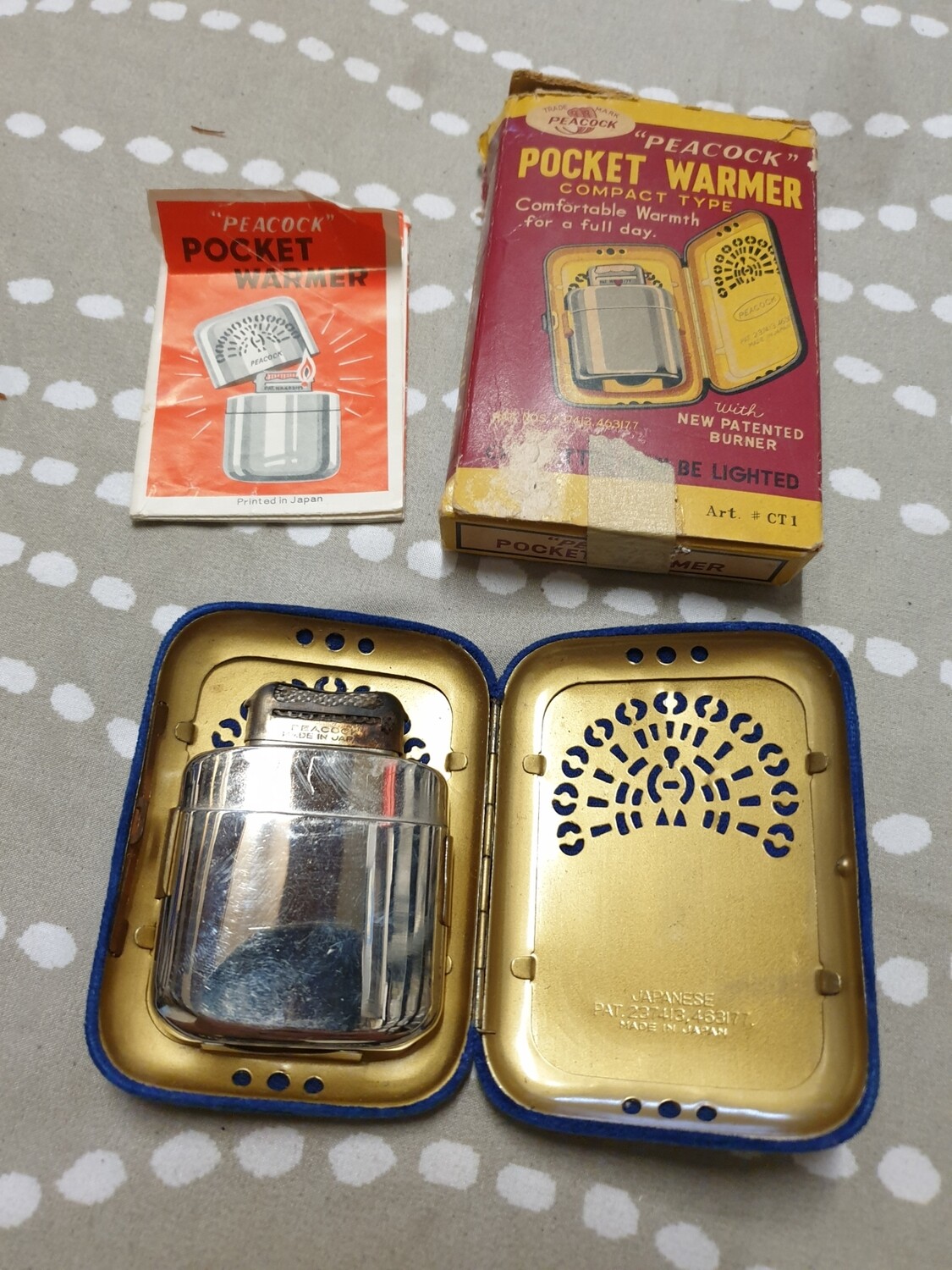 PEACOCK POCKET WARMER COMPACT TYPE MADE JAPAN