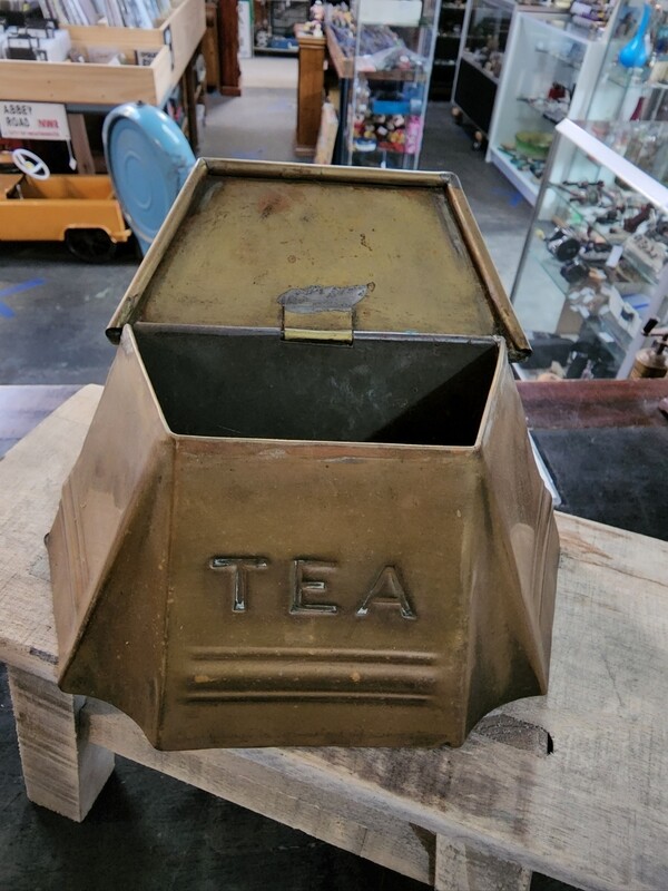 ANTIQUE VICTORIAN BRASS TEA CADDY BOX