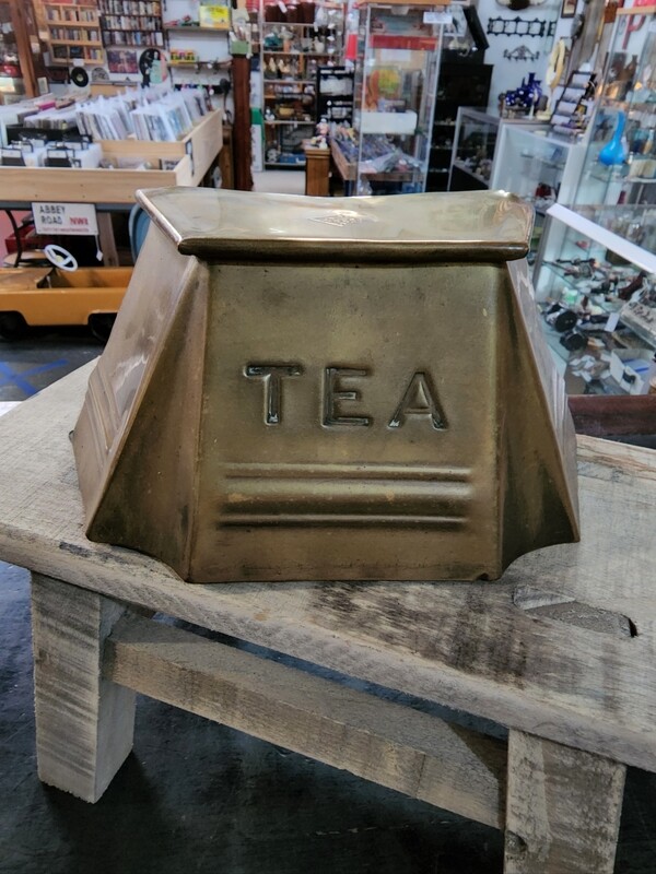 ANTIQUE VICTORIAN BRASS TEA CADDY BOX