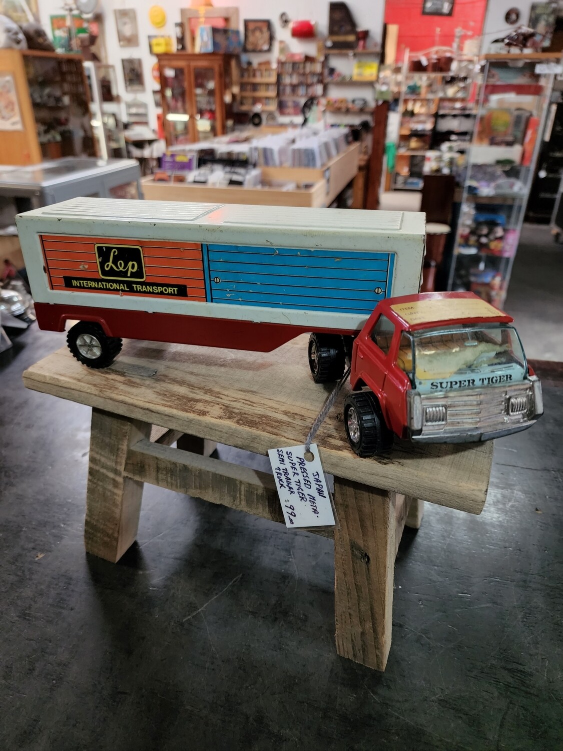 JAPAN PRESSED METAL SUPER TIGER TRANSPORT TRUCK