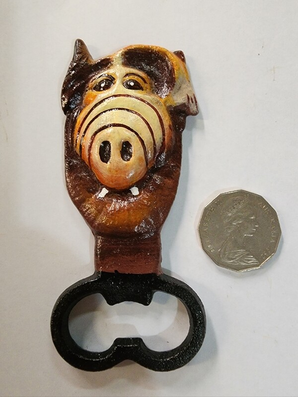 ALF THE ALIEN HEAD CAST IRON BOTTLE OPENER 