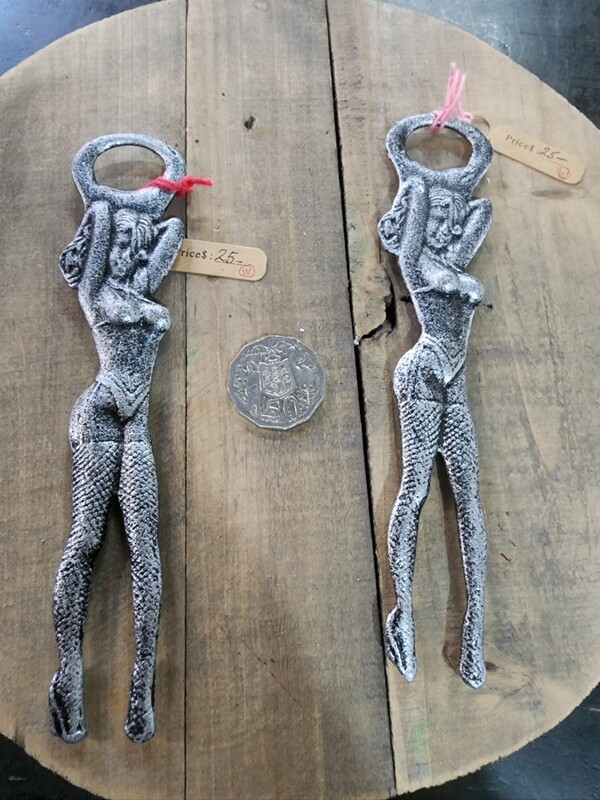 SHOWGIRL CAST IRON BOTTLE OPENER