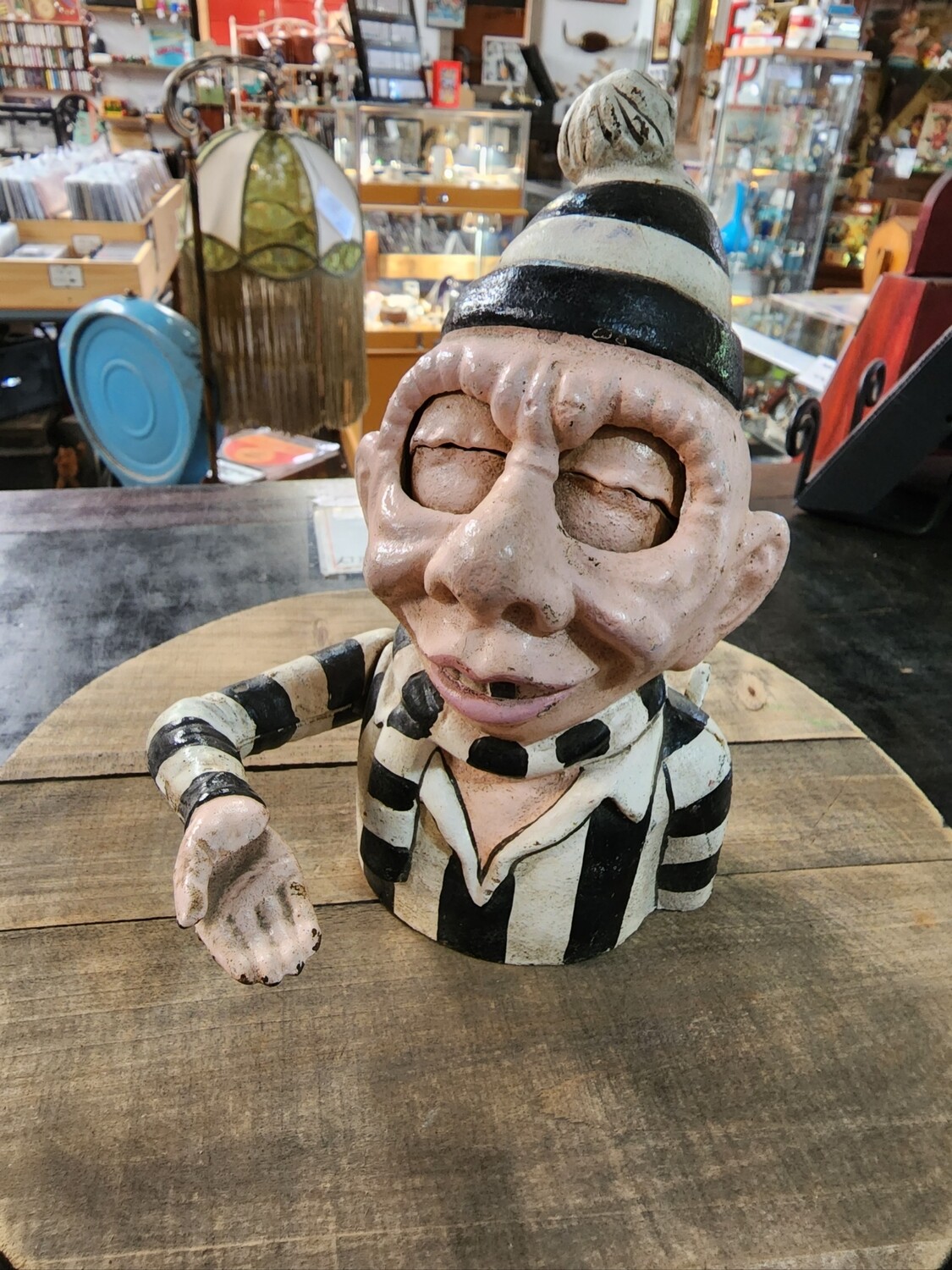 COLLINGWOOD ONE EYED CAST IRON MECHANICAL MONEY BANK