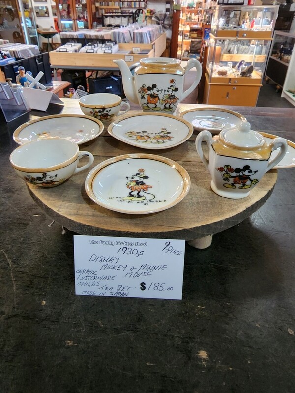1930'S DISNEY MICKEY & MINNIE MOUSE 9 PIECE LUSTERWARE TEA SET JAPAN