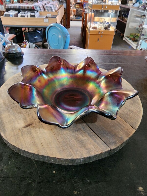 CARNIVAL GLASS AMETHYST BOWL