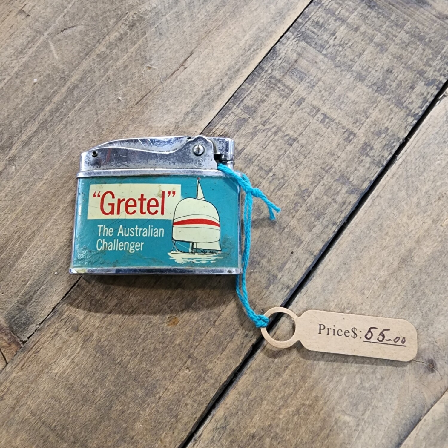 VINTAGE LIGHTER GRETEL THE AUSTRALIAN CHALLENGER/BRITISH PAINTS